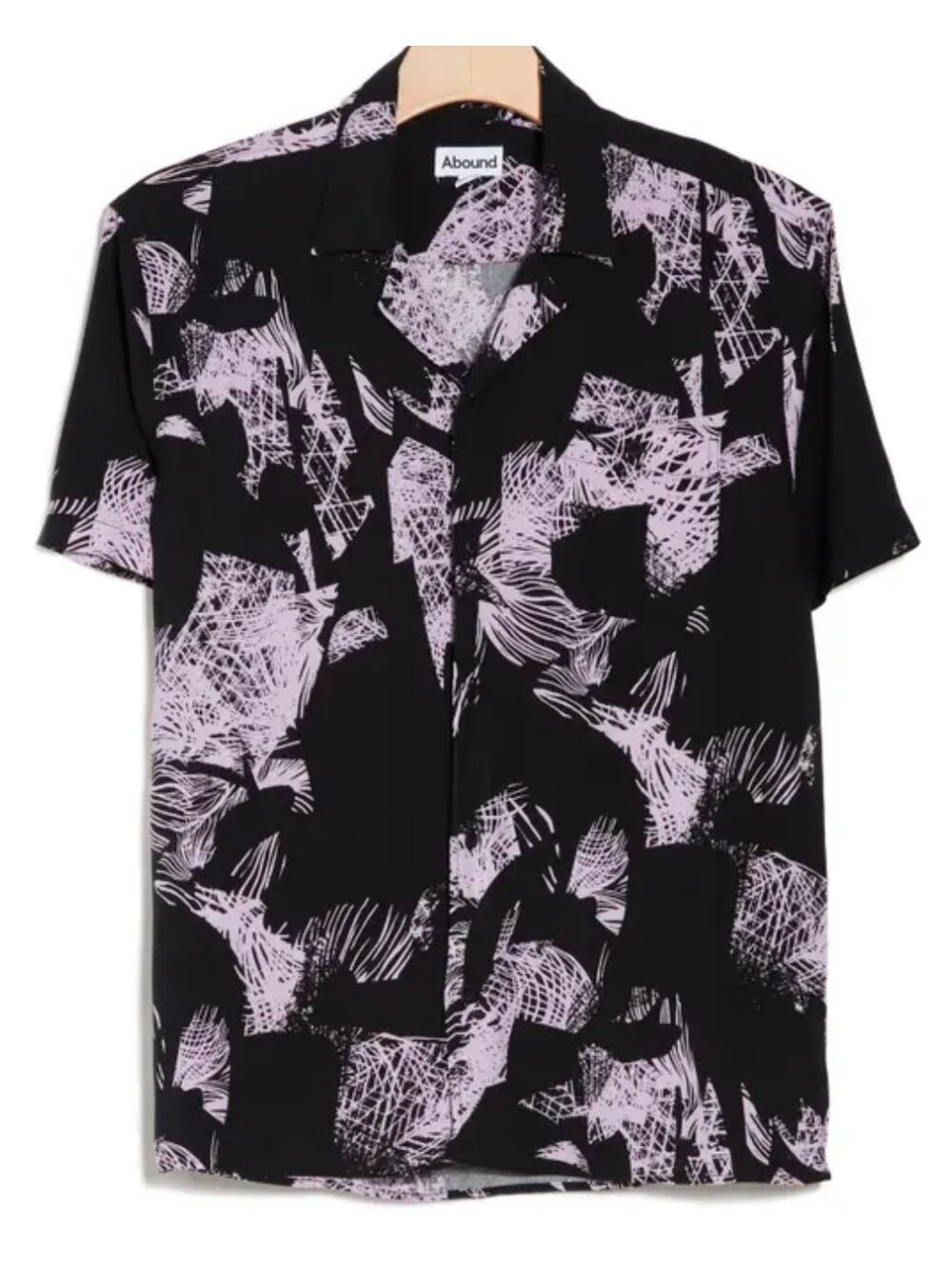 New ABOUND NORDSTROM Men's Black Abstract Floral Short Sleeve Shirt Size XXL